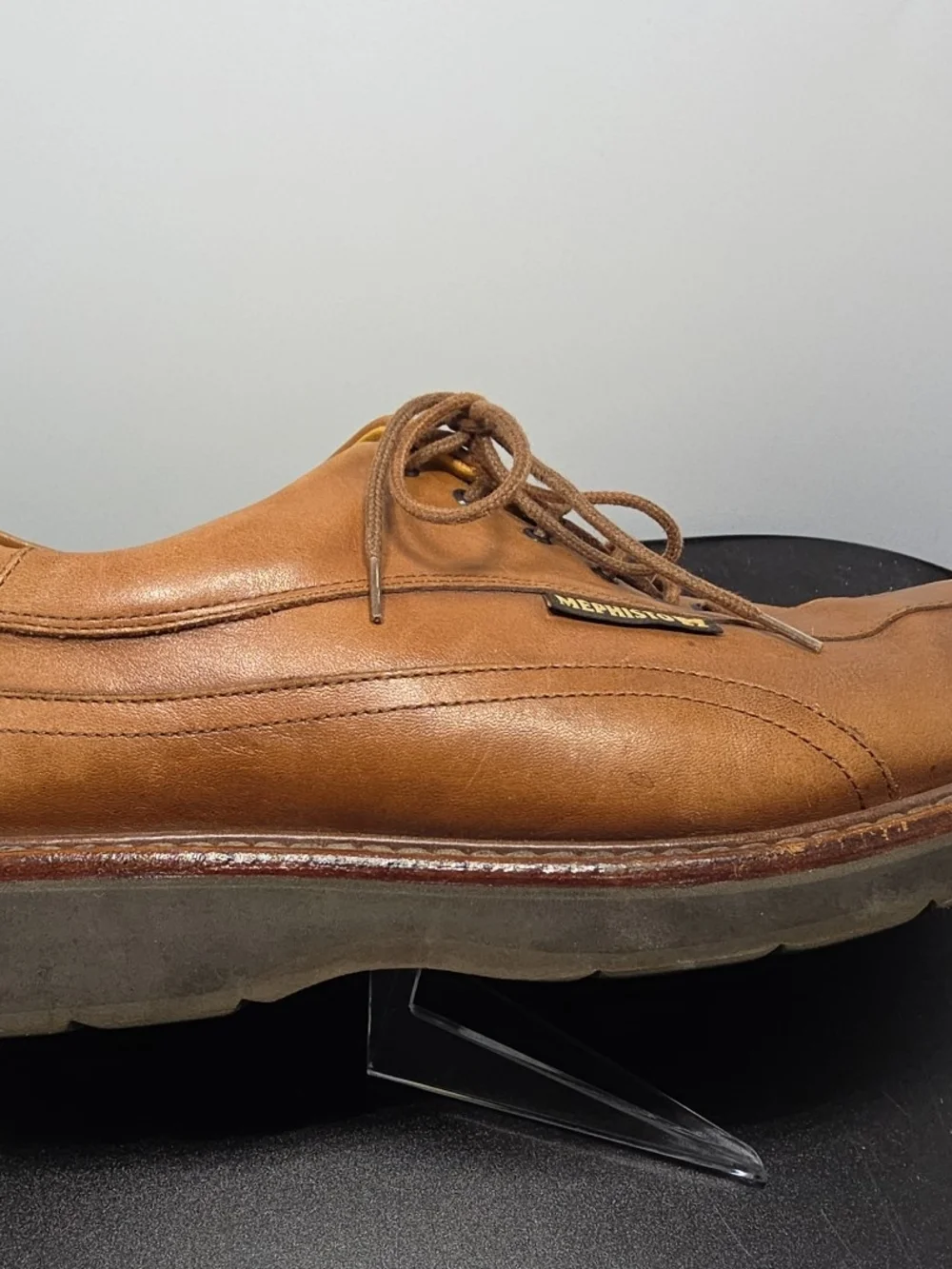 Mephisto Abel Leather Walking Shoes Mens Sz 9 Brown Shock Absorbing Sole